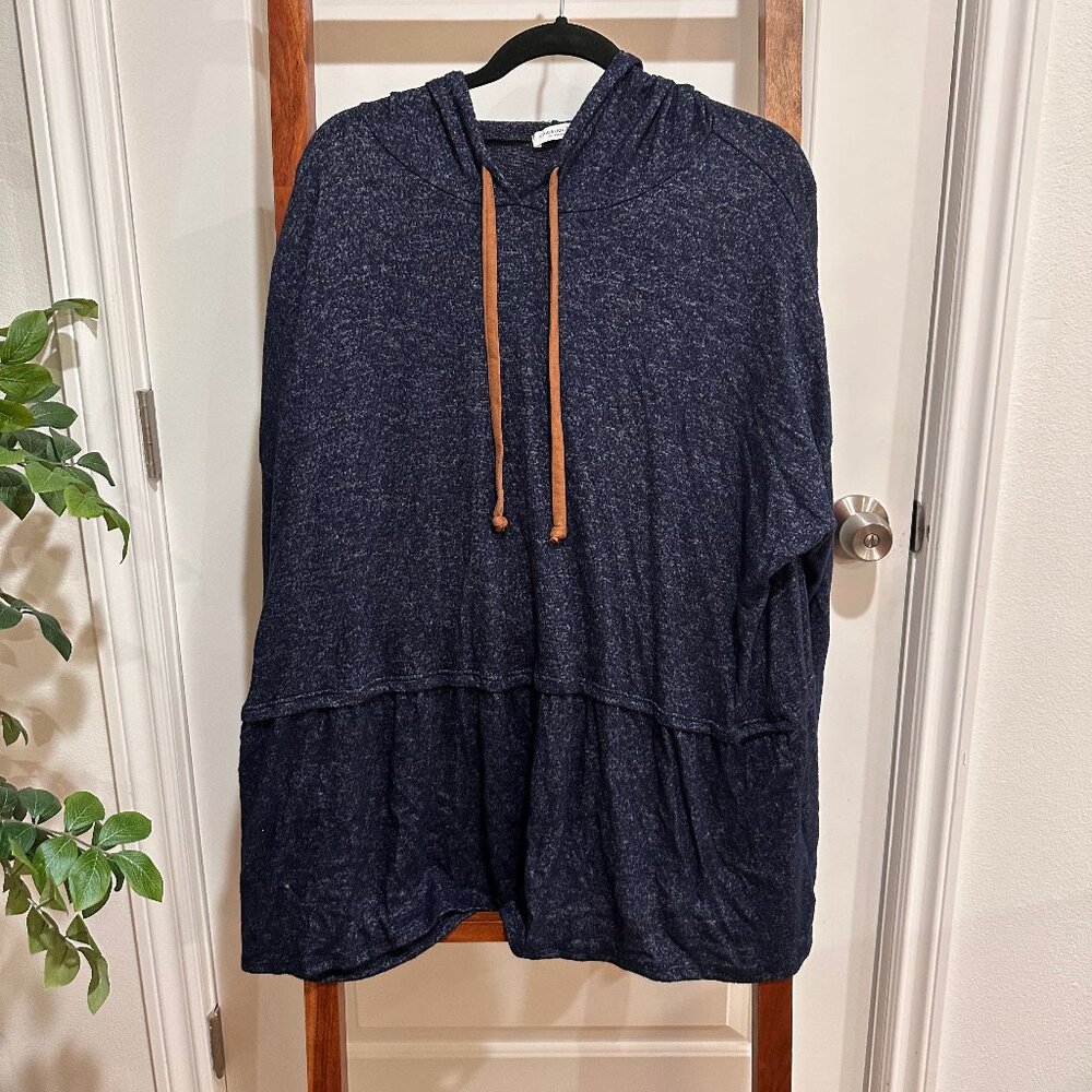 Chic Soul Blue Hooded Top - 3X